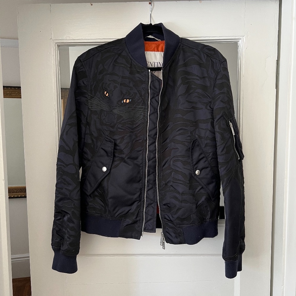 Valentino Uomo Tiger Nylon Bomber Jacket (Size 46 IT / 36 US)